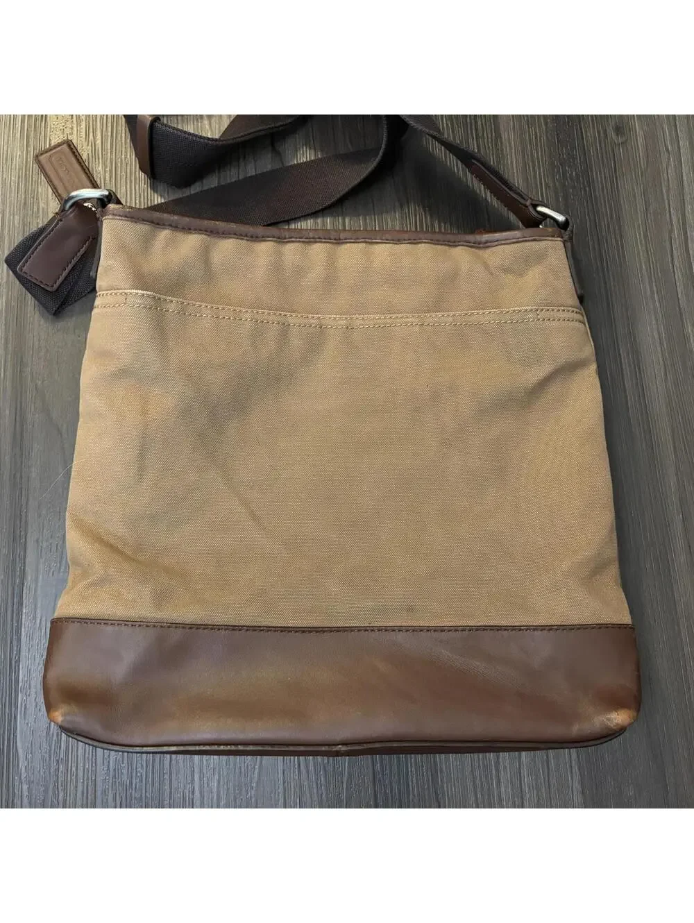 Coach F70820 Embossed Shoulder Bag Canvas Leather Men's COACH Crossbody